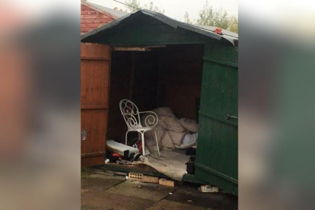 Image of shed where modern slavery victim was kept for 40 years