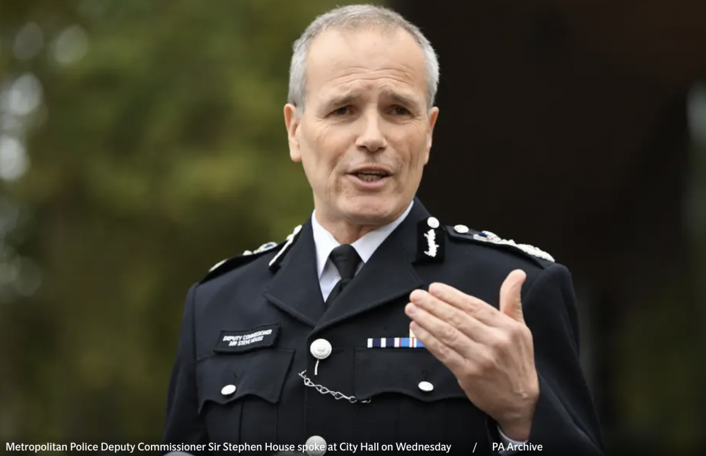 Metropolitan Police Deputy Commissioner Sir Stephen House spoke at City Hall on Wednesday